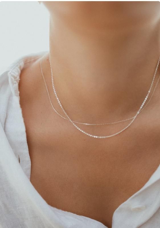 Fine Silver Beading Chain Necklace – Elegant Minimalist Jewelry | Pack of 1
